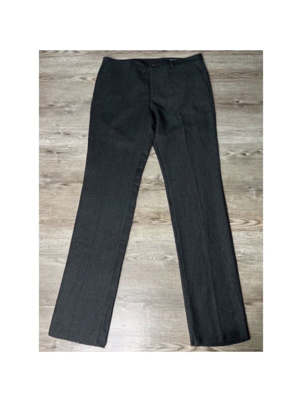 John Varvatos Linen Wool Dress Pants Mens 38x34 Unhemmed Charcoal Gray Portugal